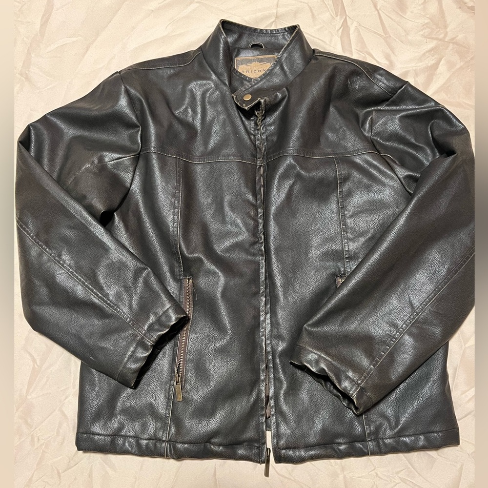 ARIZONA Jean PVC Faux Leather Cafe Racer Jacket Mens